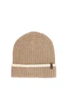 Brunello Cucinelli Ribbed Cashmere Hat Contrast Trim