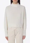 Brunello Cucinelli White Cashmere Turtleneck In White