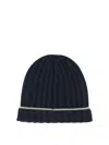 Brunello Cucinelli Ribbed-knit Cashmere Beanie In Navy