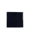 Brunello Cucinelli Ribbed Knit Cashmere Scarf With Two-tone Border In Black