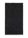 Brunello Cucinelli Cashmere Flecked Rib-knit Scarf In Black