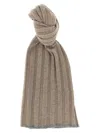 Brunello Cucinelli Men Ribbed Cashmere Scarf In Gray