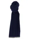 Brunello Cucinelli Ribbed Cashmere Scarf Scarves And Foulards Multicolor In Blue