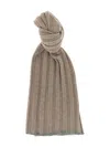 Brunello Cucinelli Men Ribbed Cashmere Scarf In Gray
