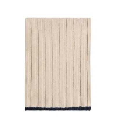 Brunello Cucinelli Kids' Ribbed Cashmere Scarf In Neutral