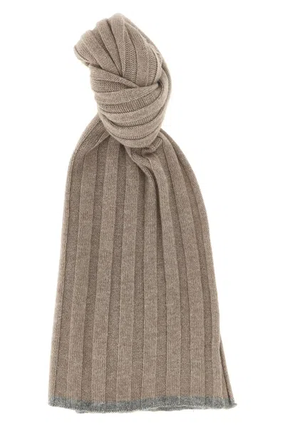 BRUNELLO CUCINELLI RIBBED CASHMERE SCARF