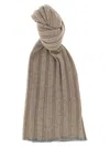 Brunello Cucinelli Men Ribbed Cashmere Scarf In Gray