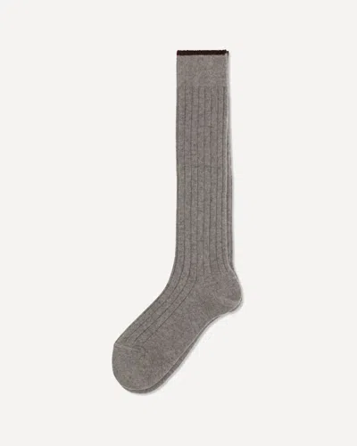 Brunello Cucinelli Ribbed Cashmere Socks In Gray