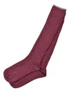 Brunello Cucinelli Ribbed Cashmere Socks In Red