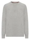 Brunello Cucinelli Crewneck Cashmere Sweater In Gray