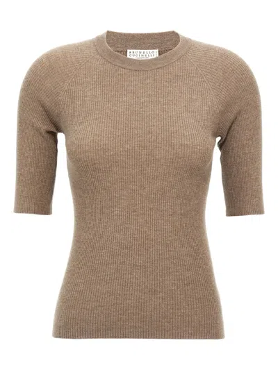 BRUNELLO CUCINELLI RIBBED CASHMERE SWEATER