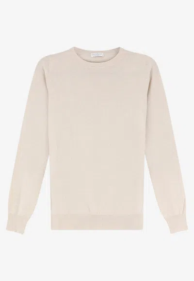 Brunello Cucinelli Ribbed Cashmere Sweater In Red