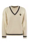 Brunello Cucinelli Ribbed Cashmere Sweater With Contrasting Stripe