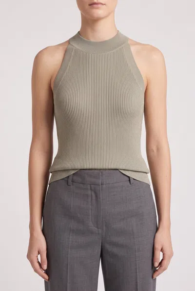 Brunello Cucinelli Ribbed Cashmere Tank Top In Green