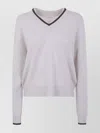 Brunello Cucinelli Cashmere V Neck Sweater Clothing In Gray