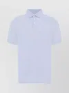 Brunello Cucinelli Ribbed Collar Cotton Polo Shirt
