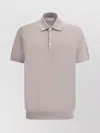 Brunello Cucinelli Ribbed Collar Cotton Polo Shirt