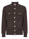Brunello Cucinelli Ribbed-collar Patch-pocket Cardigan In Brown