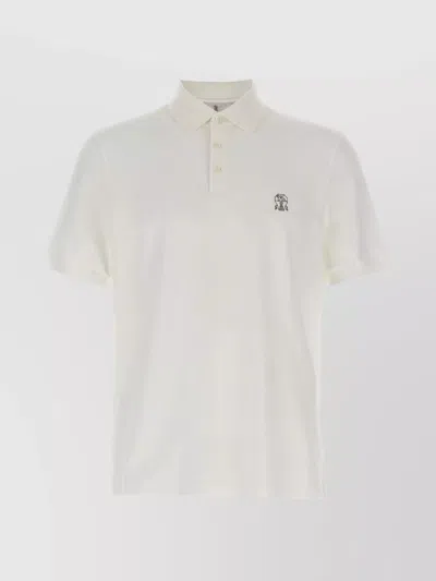 BRUNELLO CUCINELLI RIBBED COLLAR SHORT SLEEVES POLO SHIRT