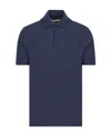 Brunello Cucinelli Men Melange Cotton And Linen Polo Shirt In Blue