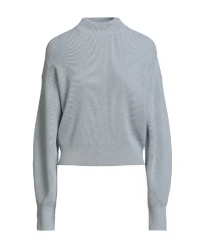 Brunello Cucinelli Ribbed Collar Sweater In Gray