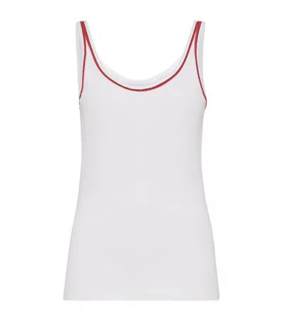 BRUNELLO CUCINELLI RIBBED CONTRAST-PIPING TANK TOP