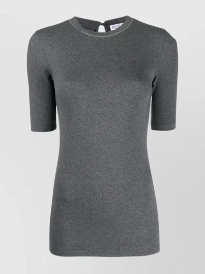 Brunello Cucinelli Ribbed Cotton Blend T-shirt