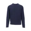 Brunello Cucinelli Ribbed Cotton Crewneck Sweater In Blue