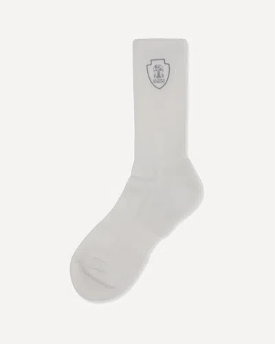 Brunello Cucinelli Ribbed Cotton Knit Socks In White