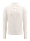 Brunello Cucinelli Long-sleeve Cotton Polo Shirt In White