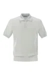 Brunello Cucinelli Men's Ribbed Cotton Polo-style Jersey In Gray
