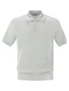 Brunello Cucinelli Men Lightweight Cotton Knit Polo Shirt In Fog