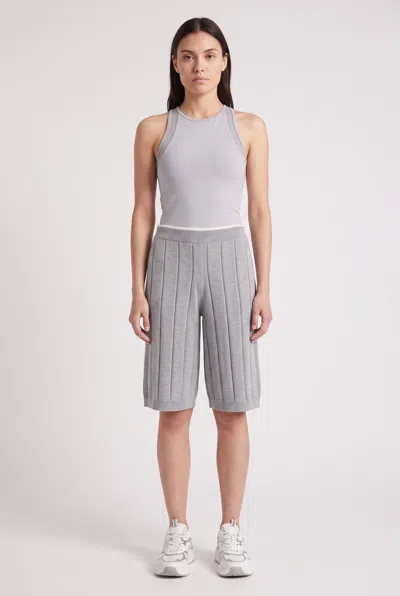 Brunello Cucinelli Ribbed Cotton Shorts In Gray