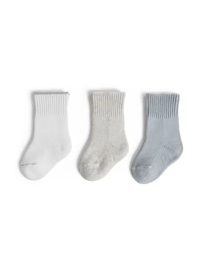 Brunello Cucinelli Babies' Ribbed Cotton Socks (set Of Three) In Cqb28