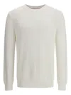 Brunello Cucinelli Half English Rib Sweater In Gray