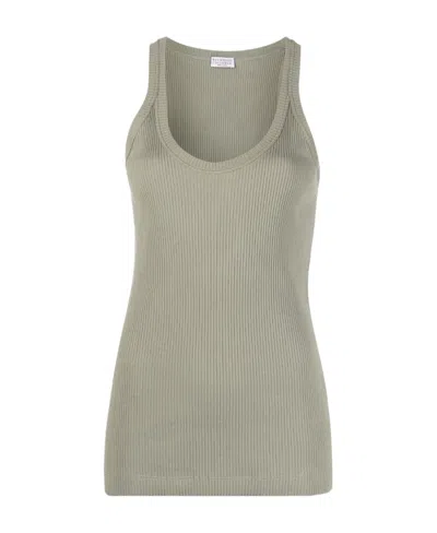 Brunello Cucinelli Ribbed Cotton Tank Top