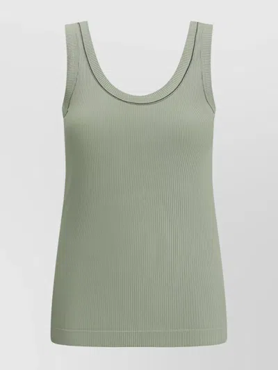 Brunello Cucinelli Women Ribbed Top In Green