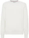 Brunello Cucinelli Crew-neck Ribbed-knit Jumper In White