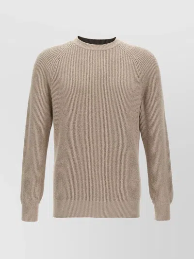 Brunello Cucinelli Ribbed Crew Neck Sweater With Long Sleeves