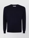 Brunello Cucinelli Ribbed Crew Neck Sweater With Long Sleeves In Blue