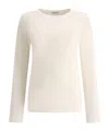 Brunello Cucinelli Ribbed Crewneck Knitted Top In White