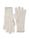 Brunello Cucinelli Ribbed-cuff Knit Gloves In Neutral