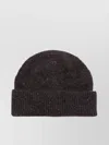 Brunello Cucinelli Ribbed Cuff Speckled Texture Hats In Brown