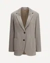 Brunello Cucinelli Beige Sparkling Knit Blazer With Monili In Neutral