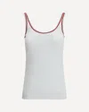 Brunello Cucinelli Women Cotton Top With Shiny Piping In White
