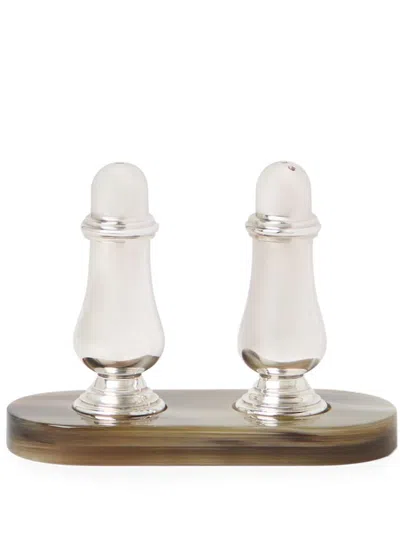 Brunello Cucinelli Ribbed-detail Salt And Pepper Mill Set In Brown