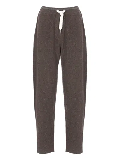 BRUNELLO CUCINELLI RIBBED DRAWSTRING TRACK PANTS