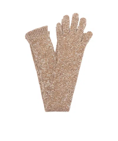 Brunello Cucinelli Ribbed Gloves In Brown