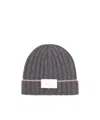 Brunello Cucinelli Men Cashmere Rib Knit Beanie In Gray