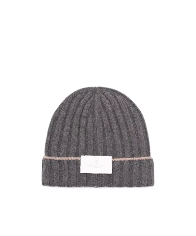 BRUNELLO CUCINELLI BRUNELLO CUCINELLI TURN-UP BRIM RIBBED BEANIE